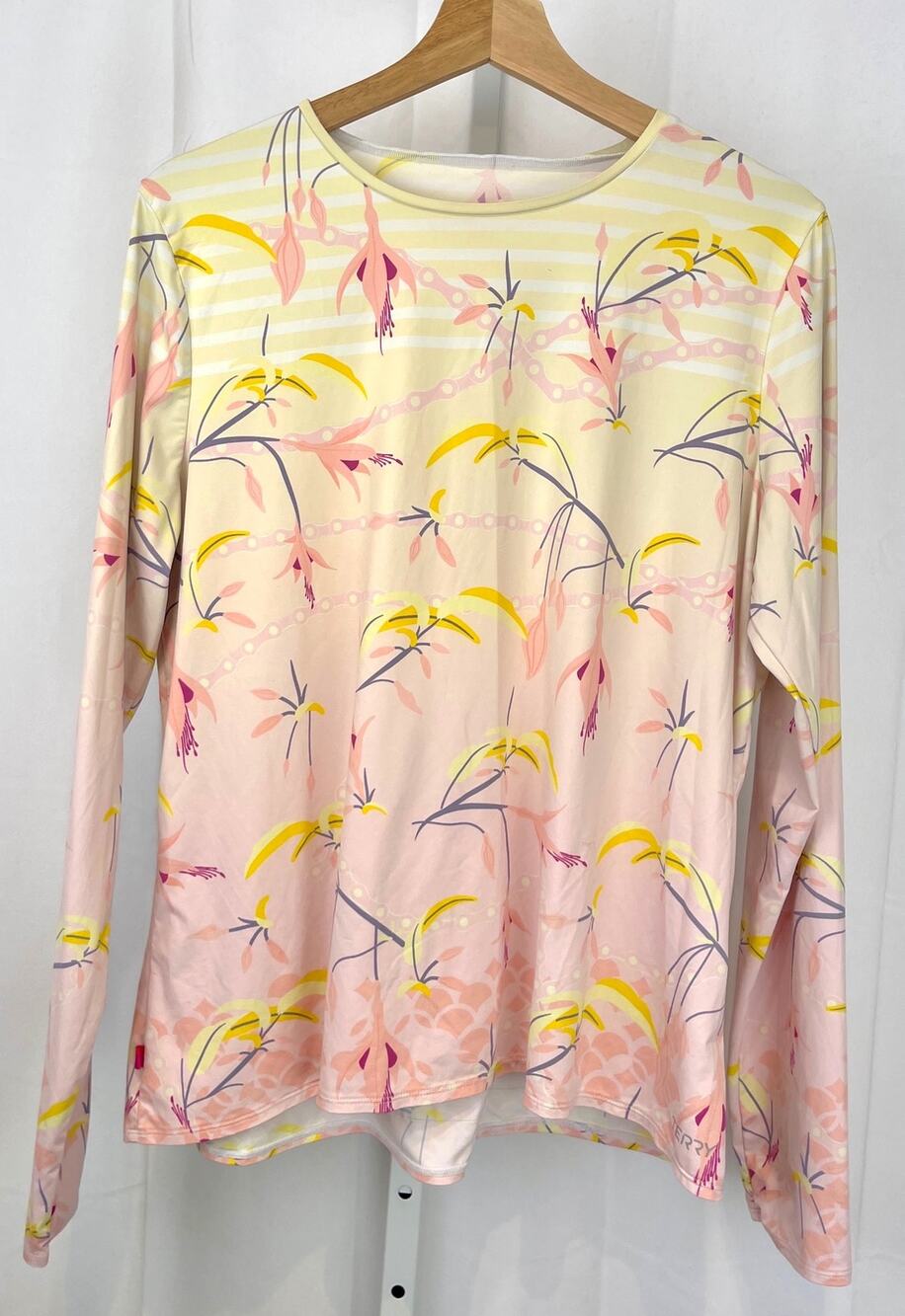 TERRY Soleil Flow Long Sleeve Pullover Cycling Jersey Top Floral Yellow 2XL XXL